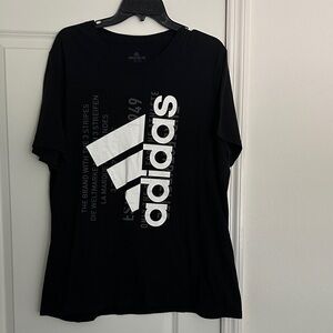 Adidas Men's Black Tee with White Logo